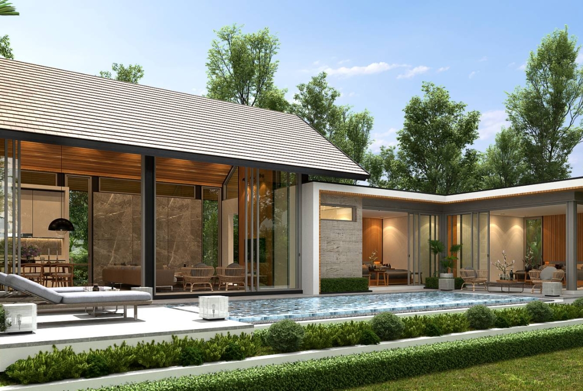 Villa Peaceful Phuket for sale Beautiful exterior decoration, quiet and peaceful.