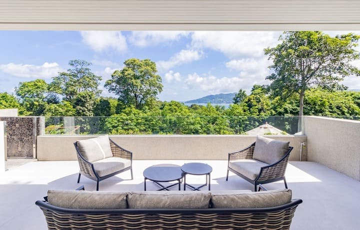 Blue Point Condominium Phuket balcony next to living room